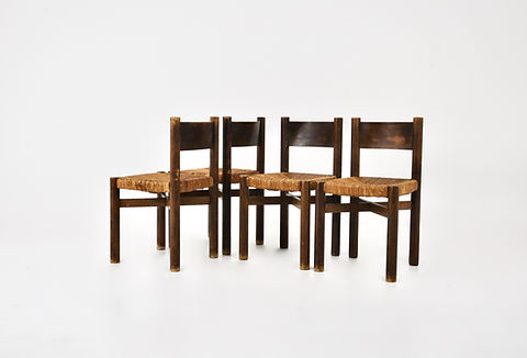 Meribel Chairs by Charlotte Perriand for Steph Simon, 1950s
