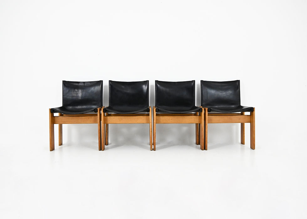 Thumbnail: Monk Dining Chairs by Afra & Tobia Scarpa for Molteni, 1970s, set of 4
