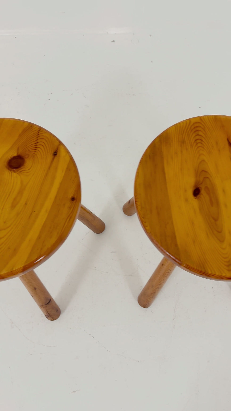 Thumbnail: Stools by Charlotte Perriand for Les Arcs, 1960s, set of 2