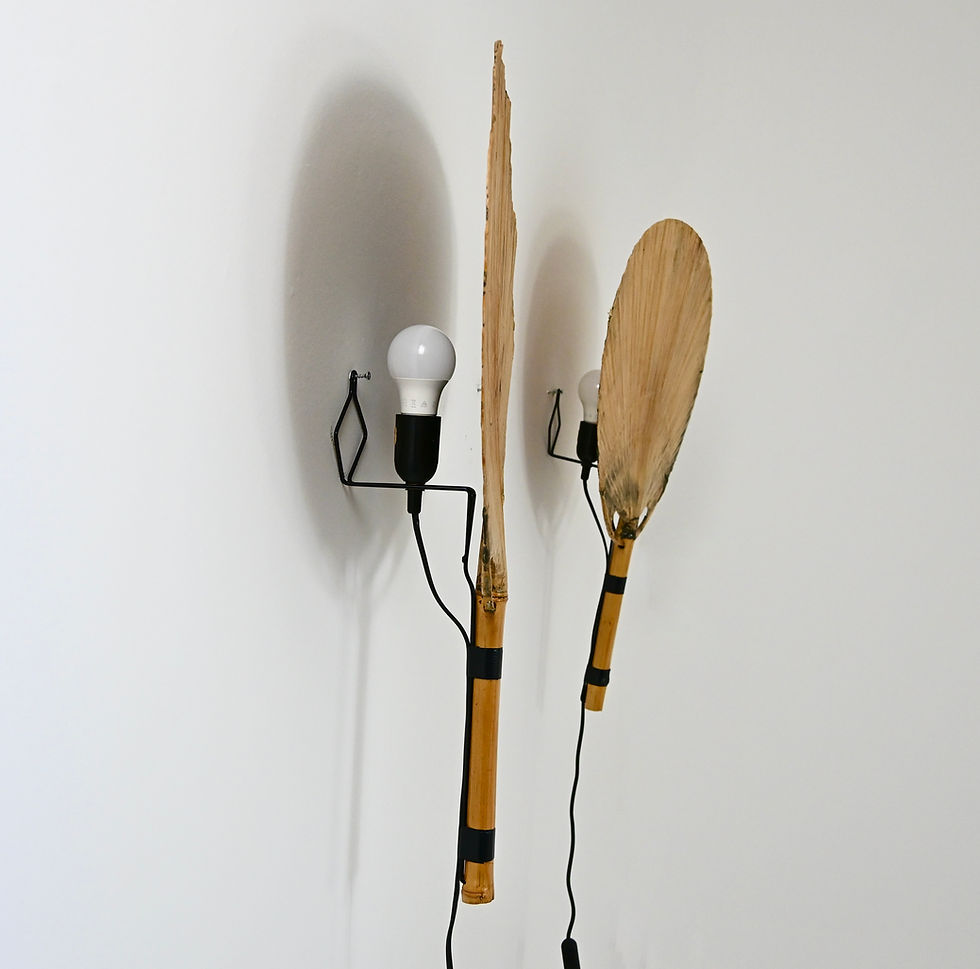 Thumbnail: Pair of Uchiwa wall lamps by Ingo Maurer for M design, 1970s