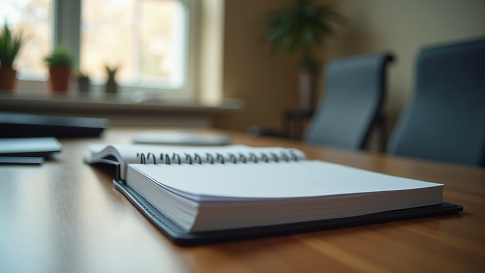 Close-up view of a workout log on a desk