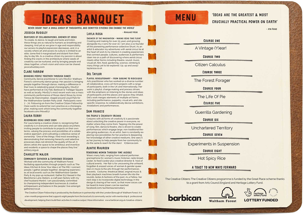 The Change Collective Ideas Banquet menu