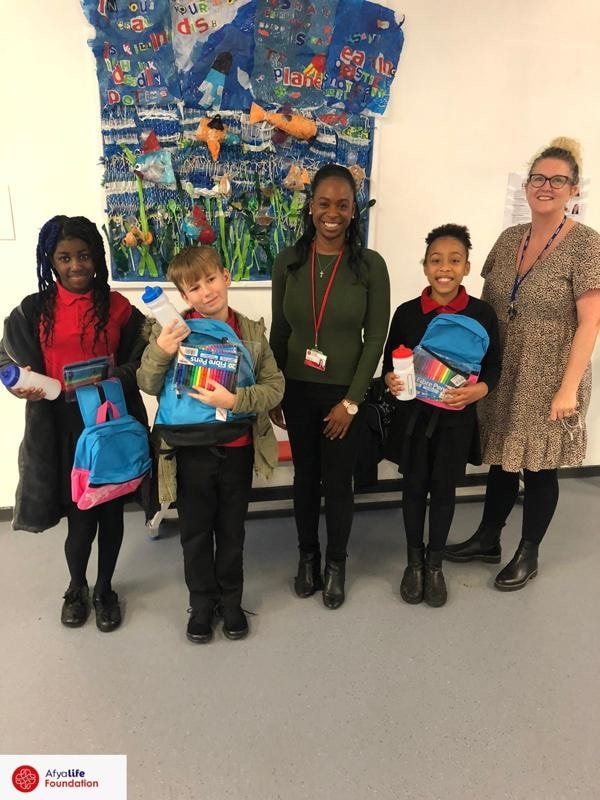 Afya Life Foundation Back-Pack intervention programme at Co-op Academy Broadhurst, Manchester