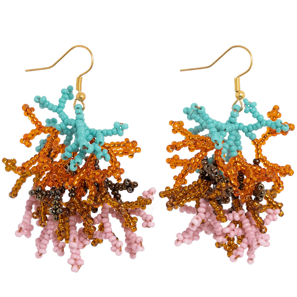 The Wanderer – Unique Handmade Statement Earrings in orange mint