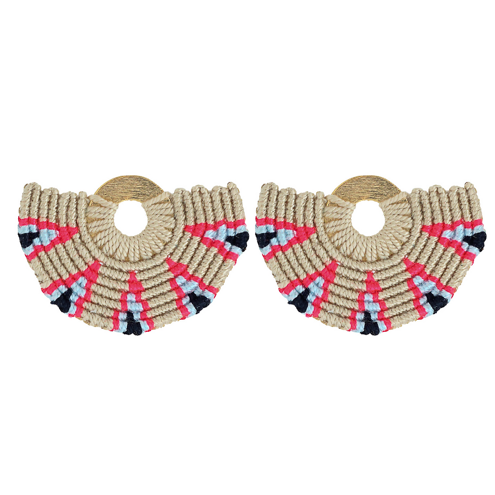 The Great Vagabond – Bold Handmade Statement Earrings  in beige
