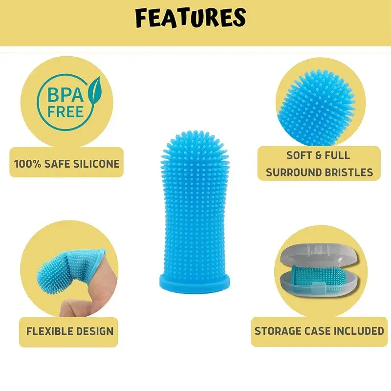 Thumbnail: Dog Super Soft  pet Finger Toothbrush Teeth Cleaning Breath Care Nontoxic Silico