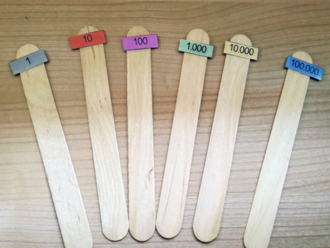 Cómo trabajar la diferencia entre lugar de posición y orden de magnitud. Matemáticas manipulativas