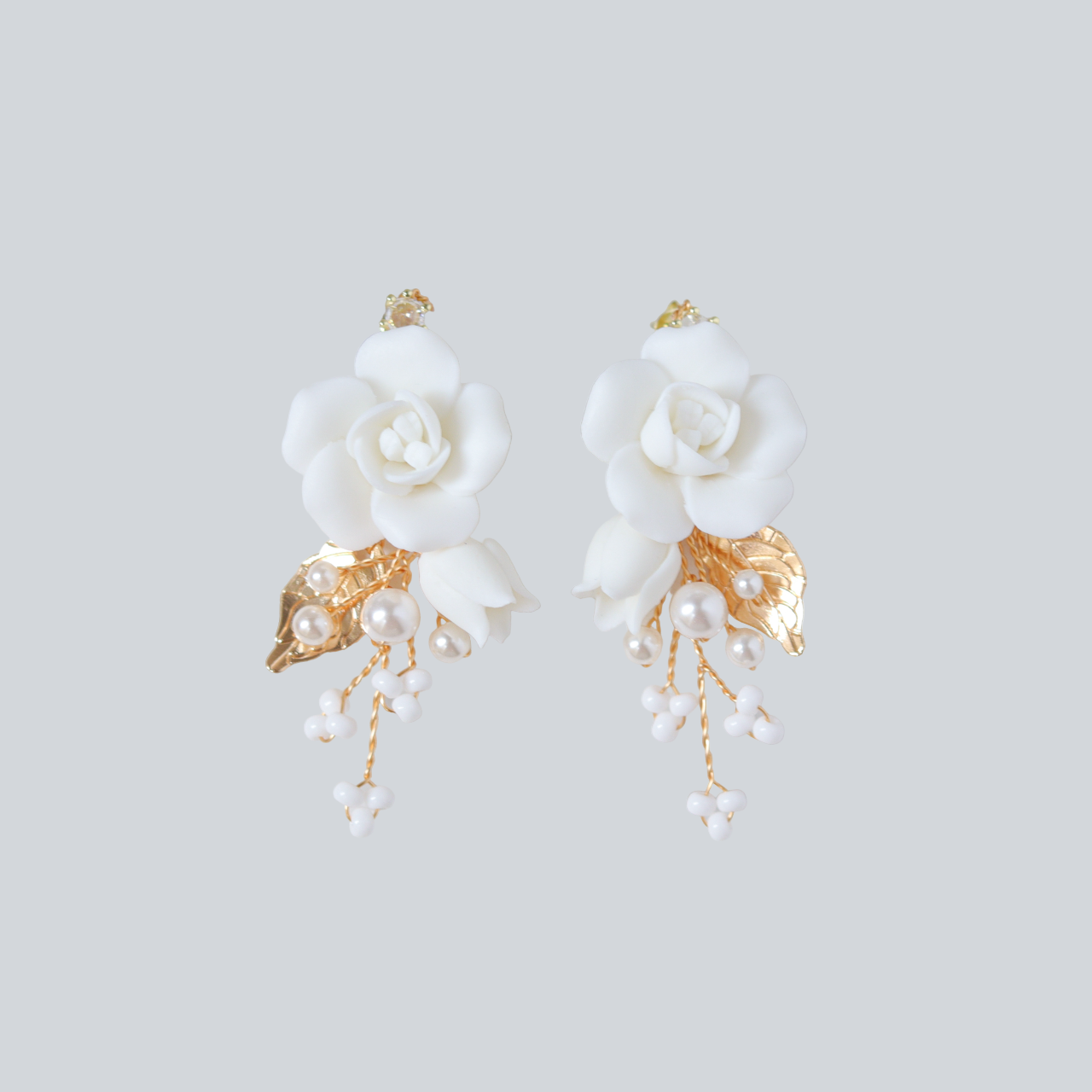 porcelain flower earrings