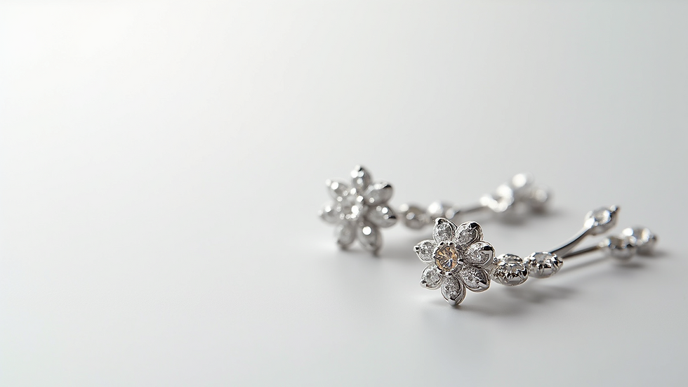 Close-up view of sparkling hairpins on a white background