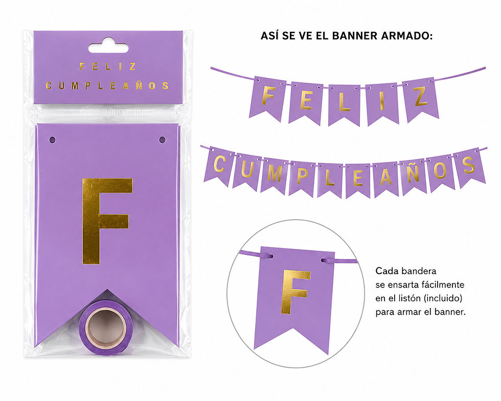 Miniatura: Banner Feliz Cumpleaños (selecciona color)