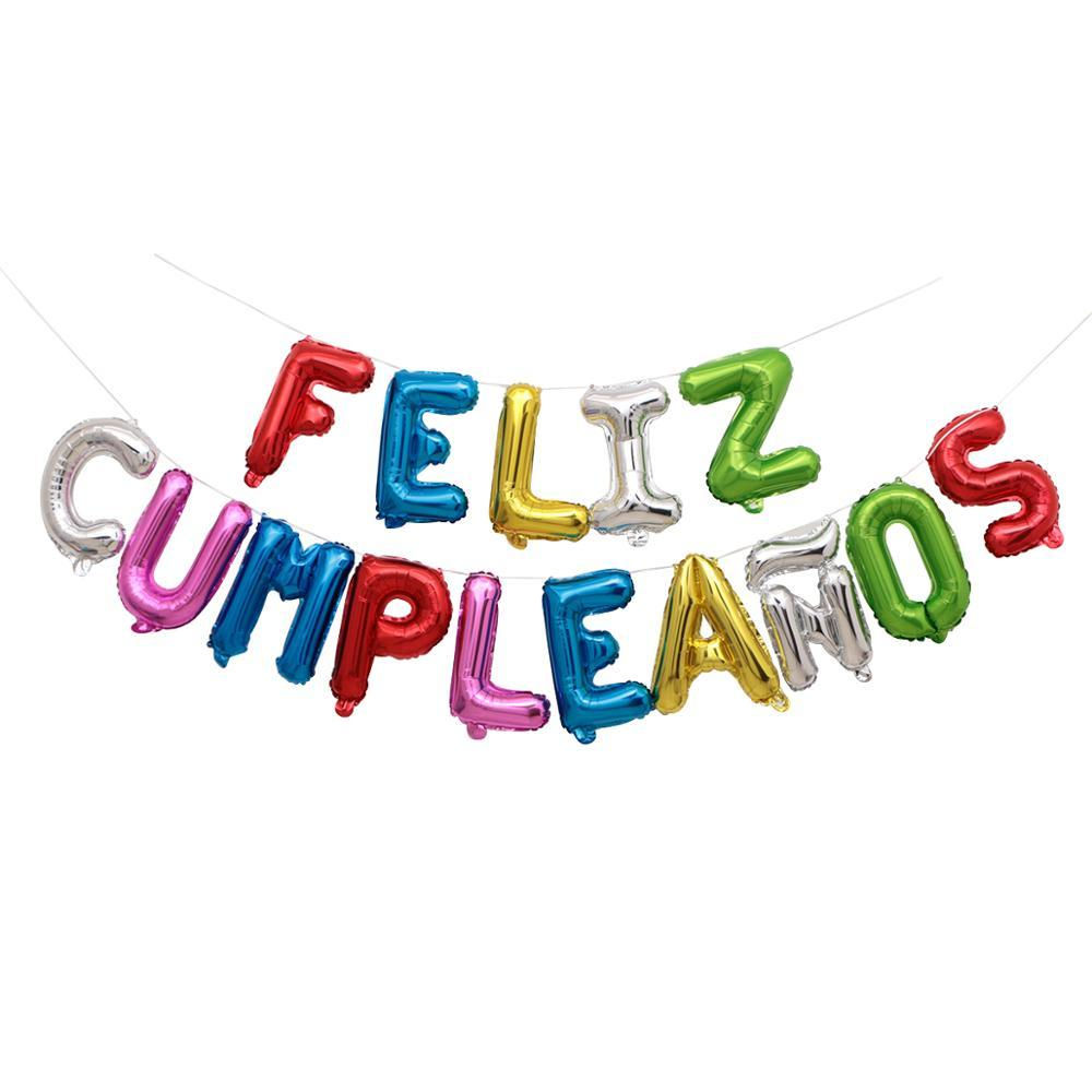 Letrero feliz cumpleaños colores