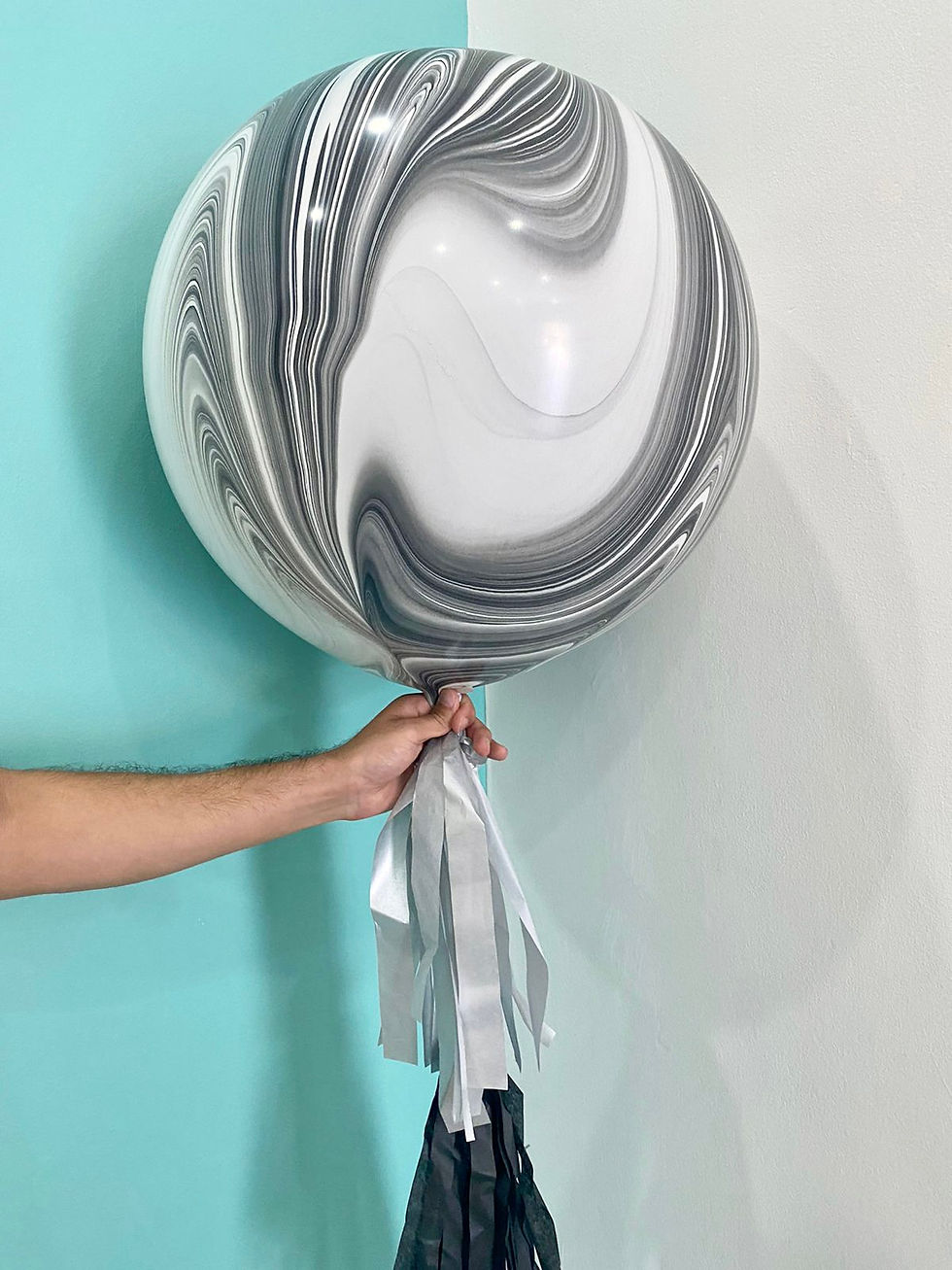 Globo Esfera Agata Blanco y Negro