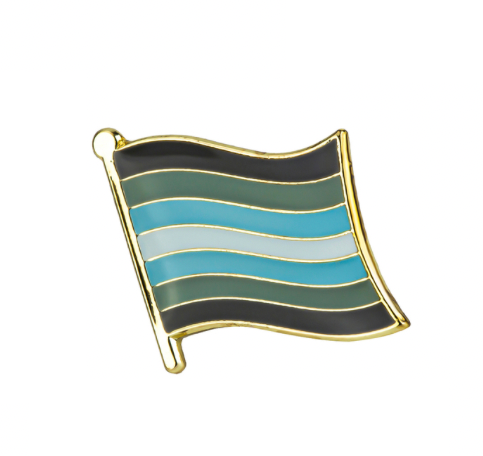 Pin Demiboy Flagge geschwungen