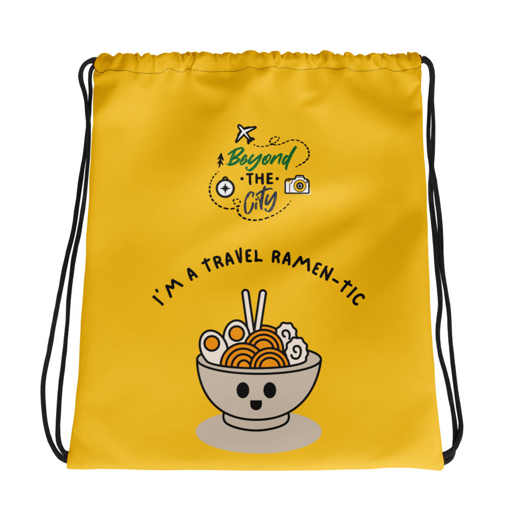 Travel Ramen-tic Drawstring bag