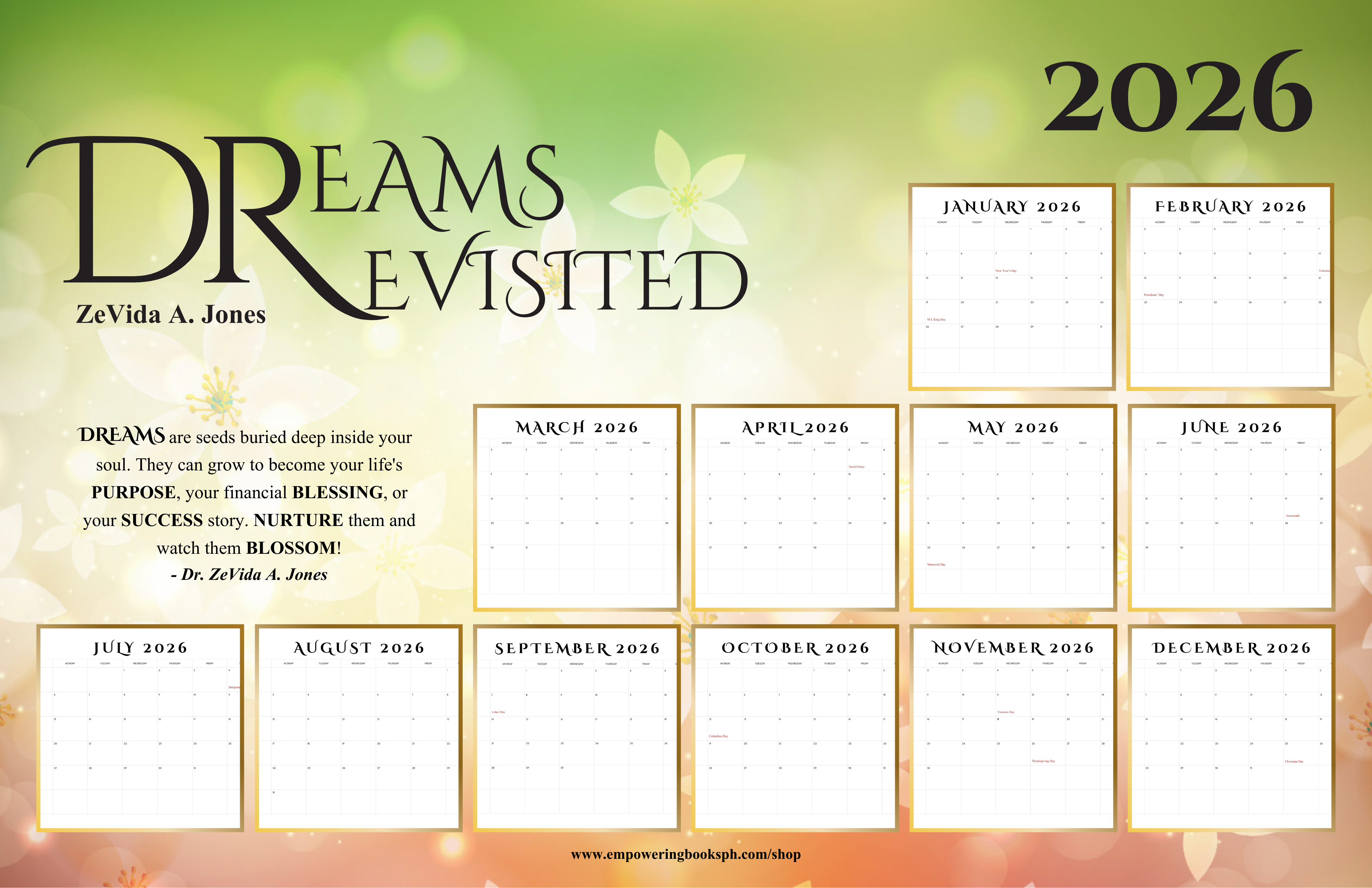 2026 Dreams Revisited Poster Calendar