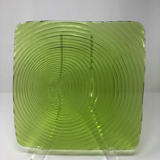 SQUARE GREEN GLASS SWIRL CHARGER - $5/EA