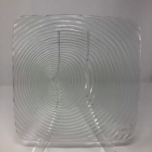 SQUARE CLEAR GLASS SWIRL CHARGER - $5/EA