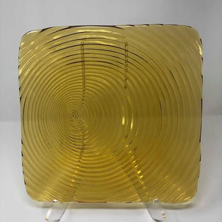 SQUARE AMBER GLASS SWIRL CHARGER - $5/EA