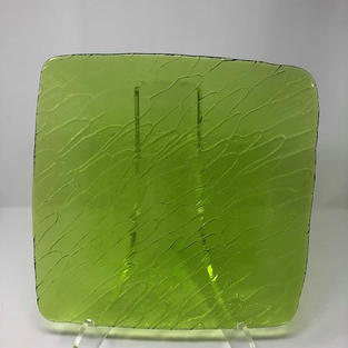 SQUARE GREEN GLASS TEXTURED CHARGER - $5/EA