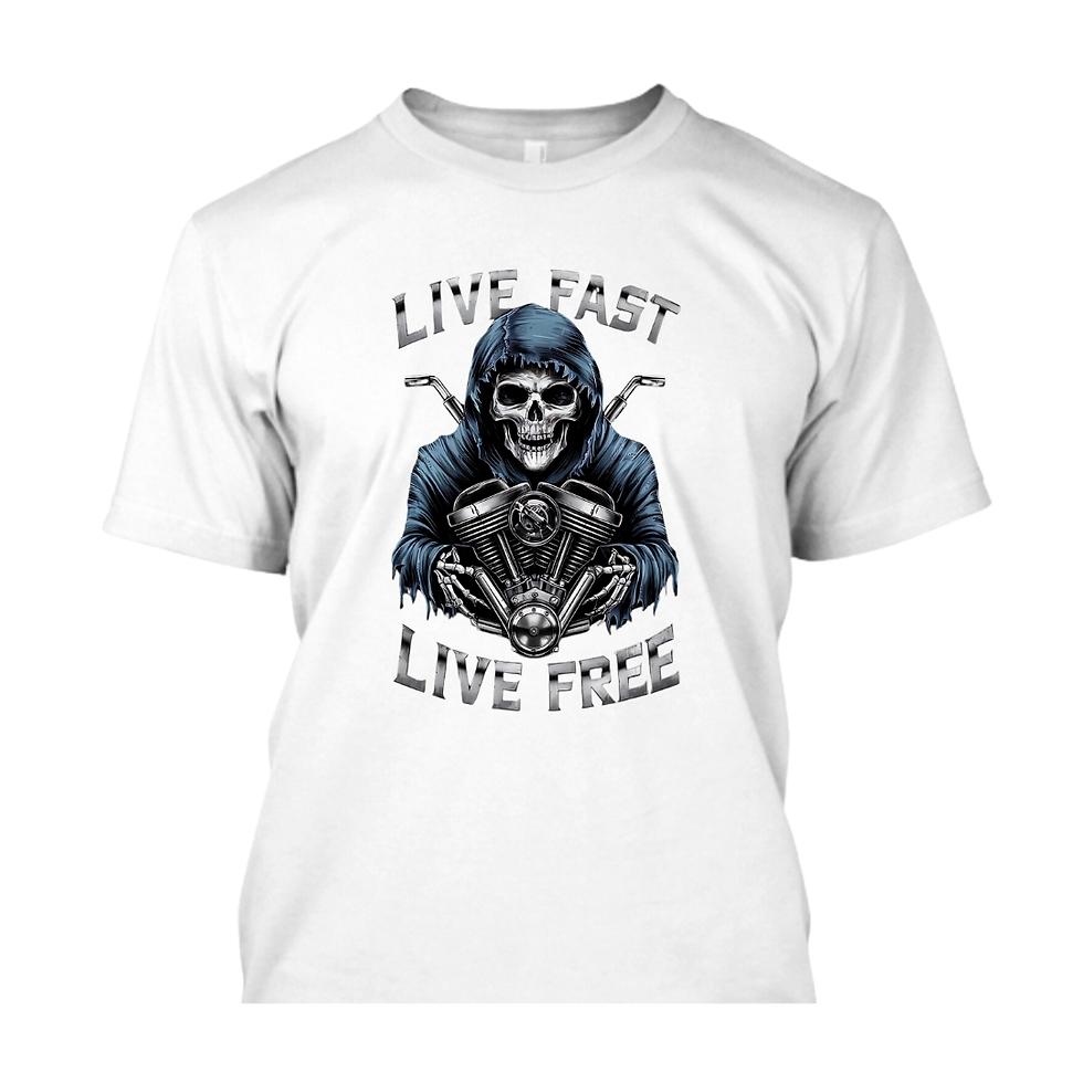 White Live Fast Live Free Regular Fit T-shirt