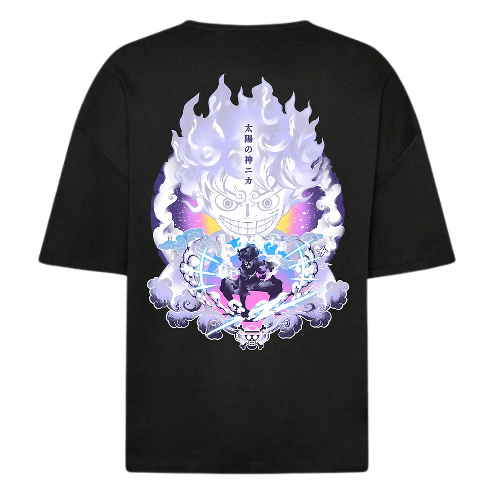 Bright Purple One Piece Monkey D. Luffy Anime Oversized T-shirt