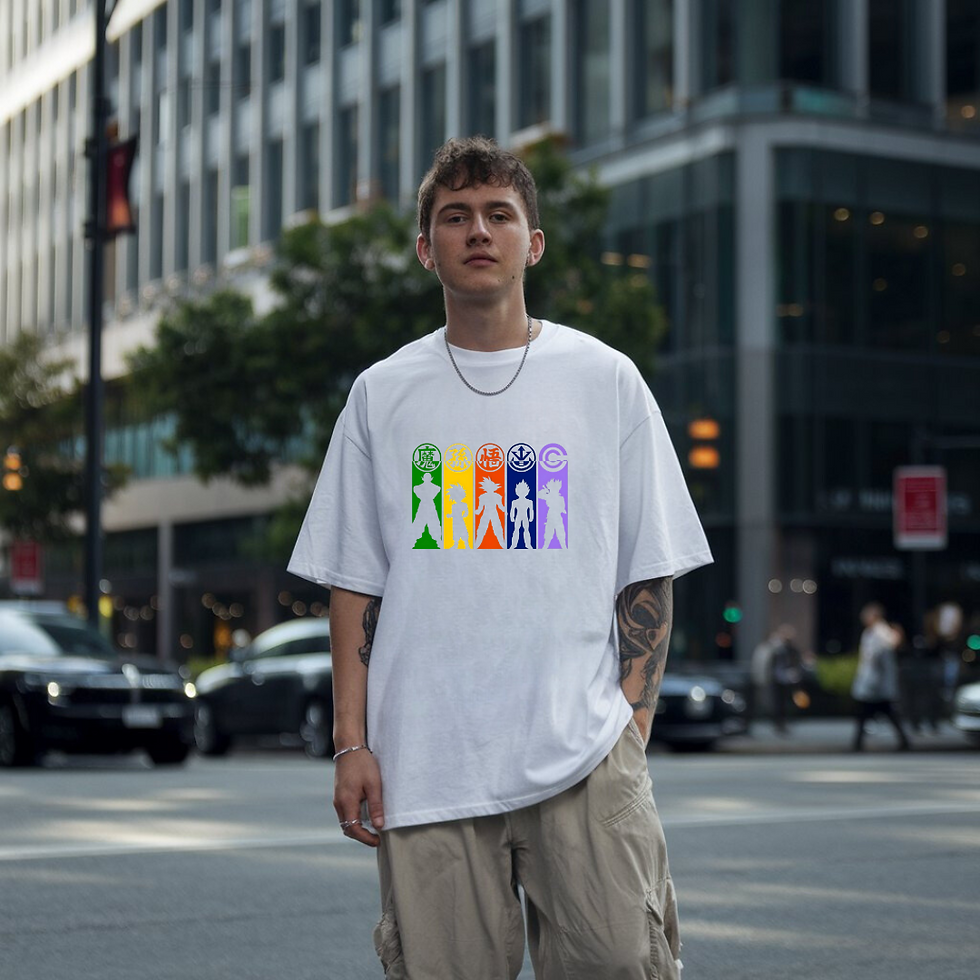 Thumbnail: Dragon Ball-Z Characters Colourful  Anime Oversized T-shirt