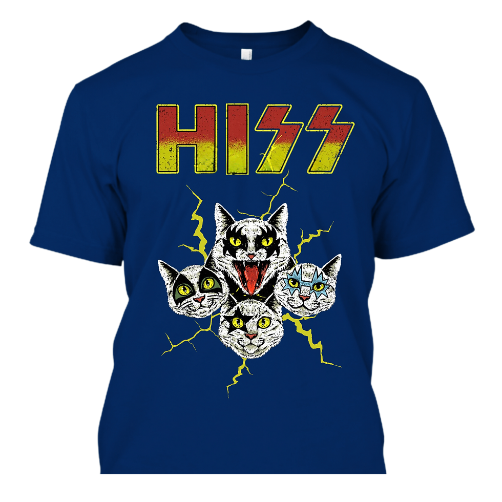 Kiss (HISS) Cats Pun Regular fit T-shirt (3 colours)