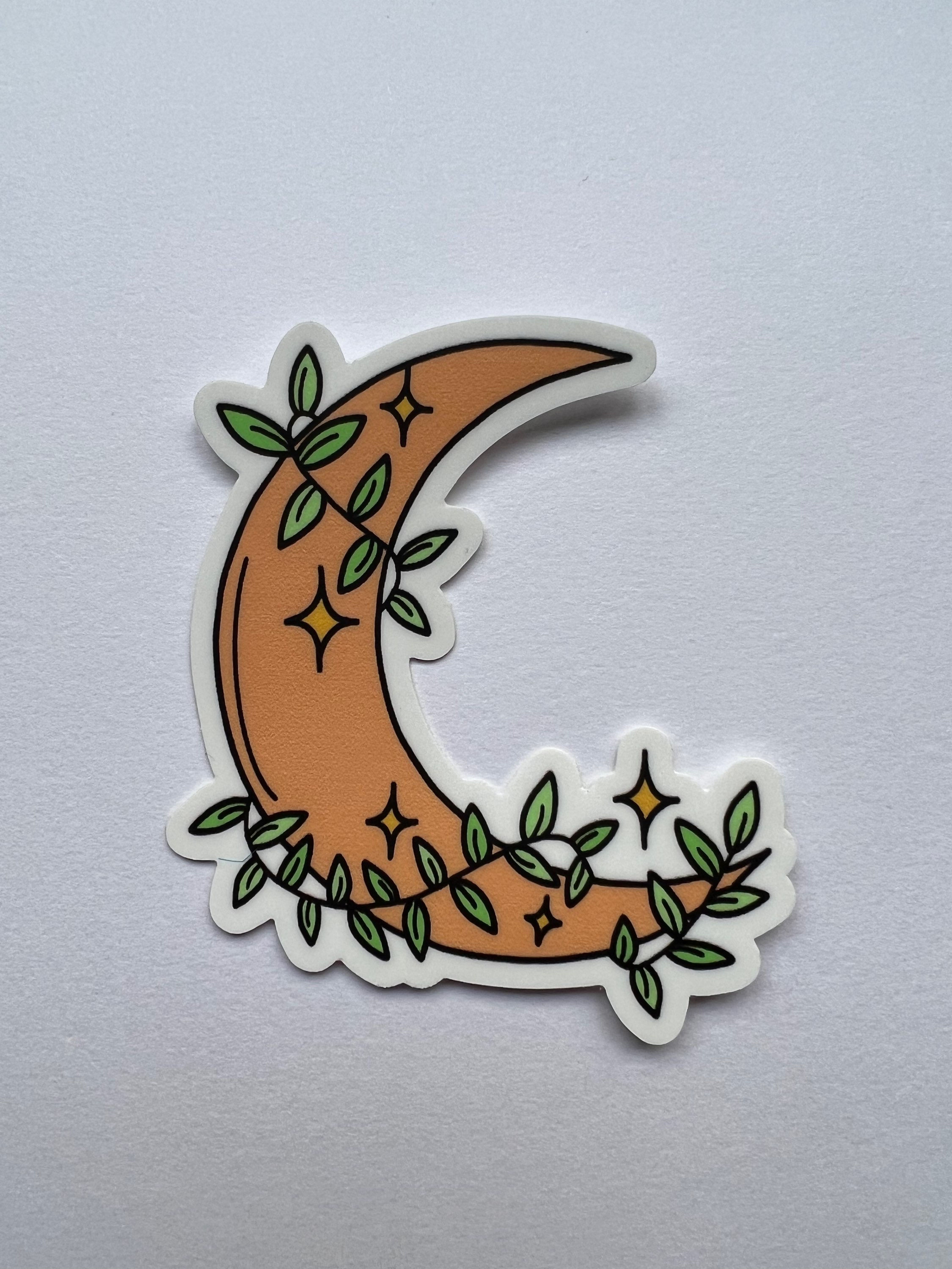 Pastel moon logo sticker