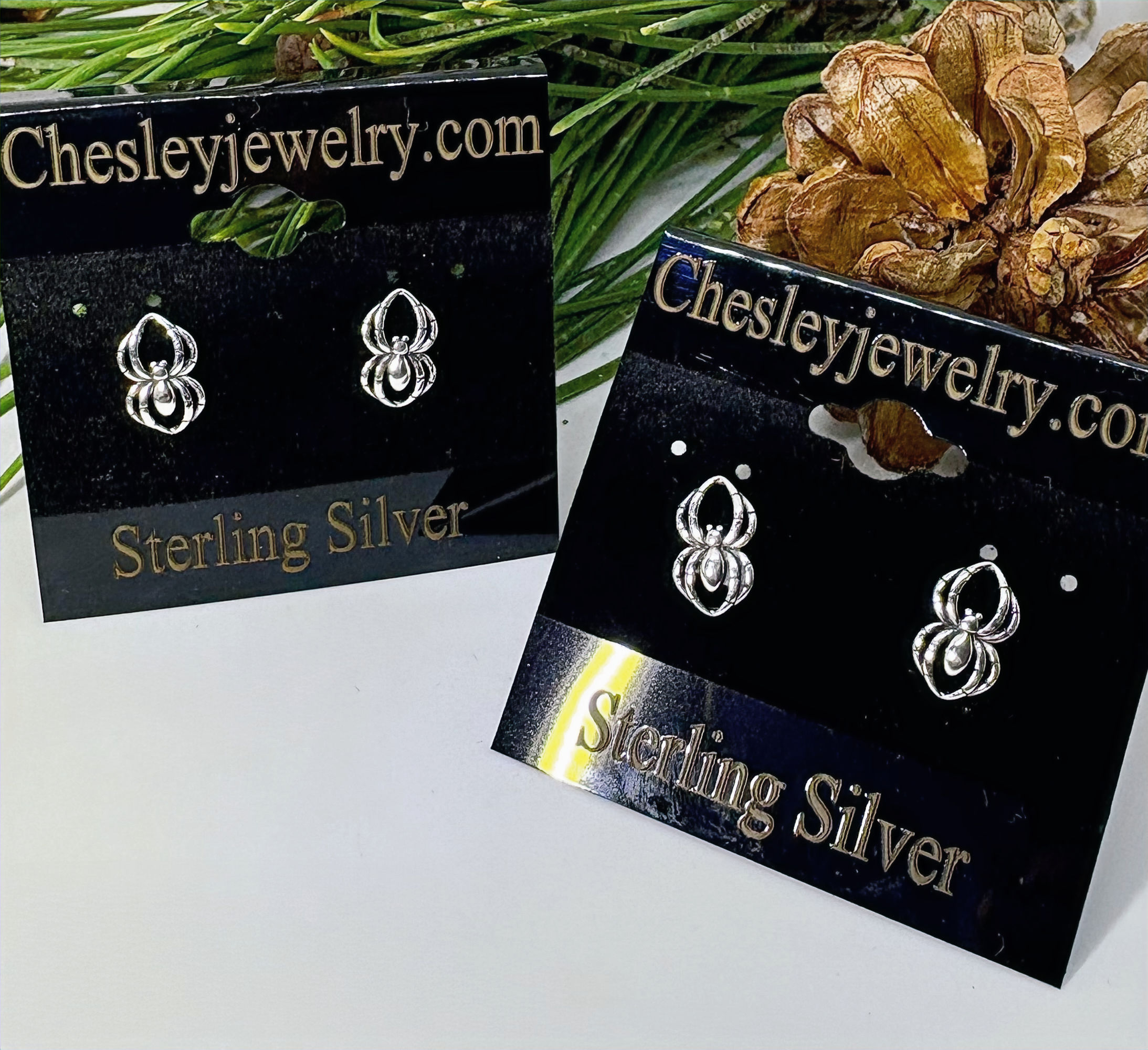 Spider Sterling Silver Earrings