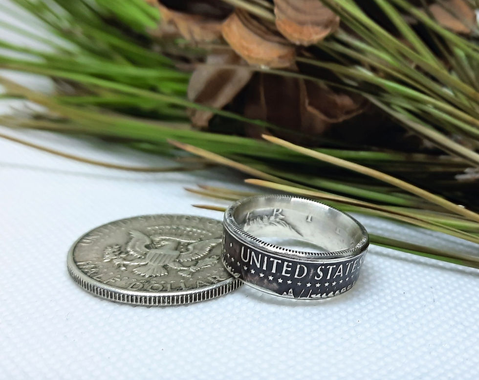 Thumbnail: John F. Kennedy Silver Half Dollar Coin Ring (1964)