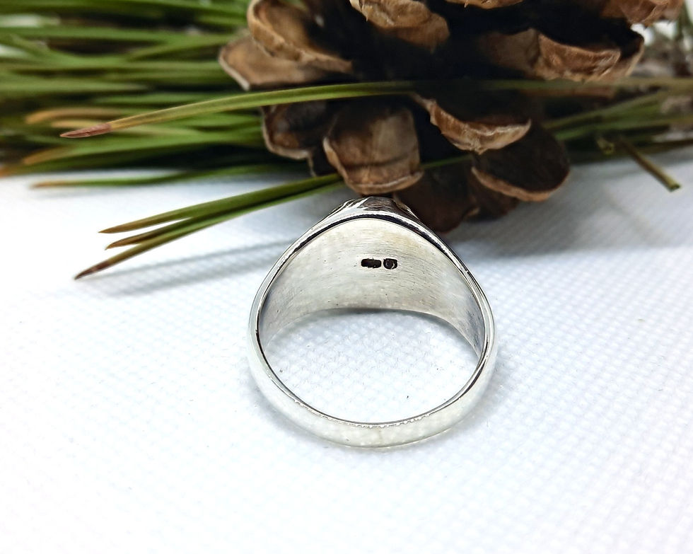 Thumbnail: Sterling Silver Black Agate Ring