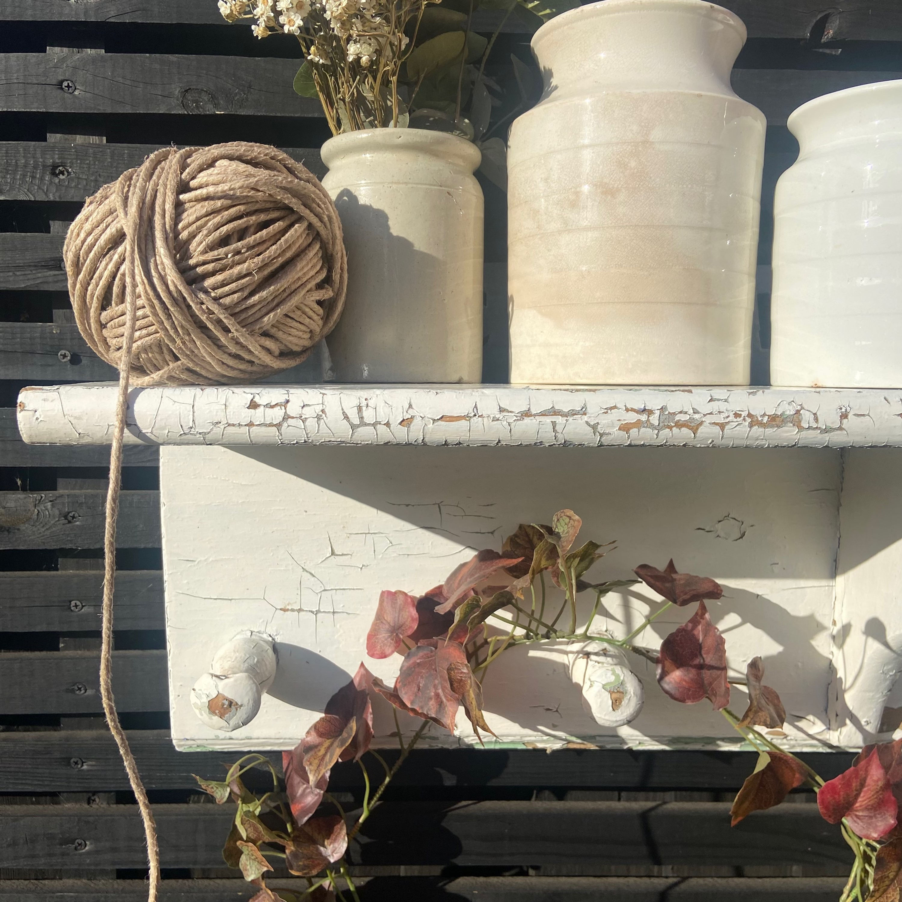 Unique Vintage Heavy Chunky Chippy French Shelf