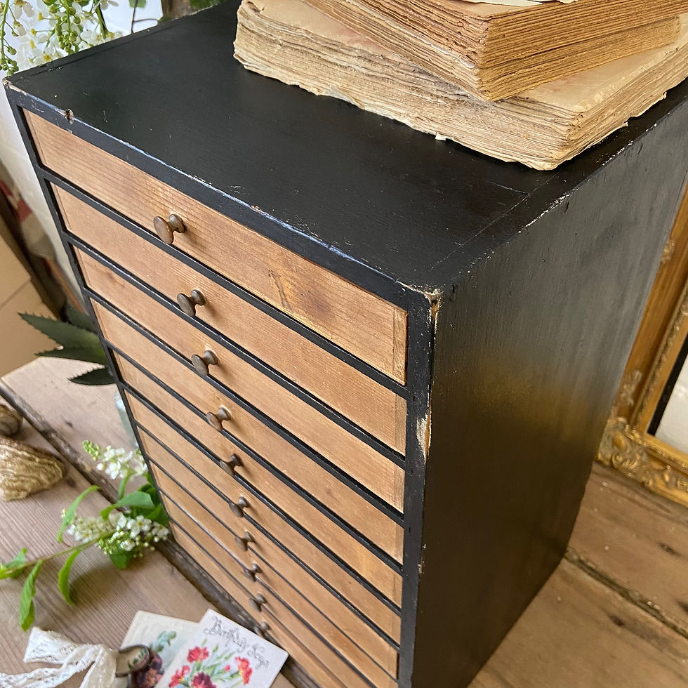 Thumbnail: Vintage French Set of 10 Drawers