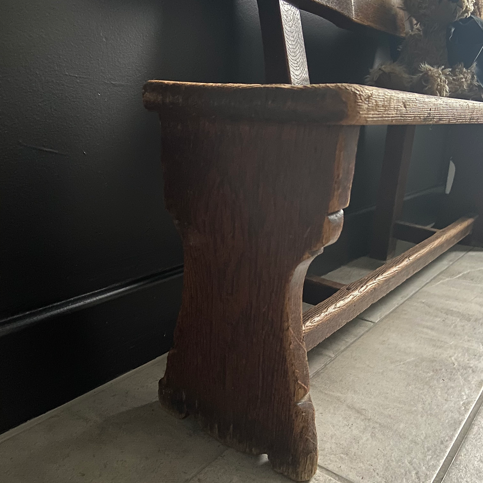 Thumbnail: Rare Antique Oak Childs Chapel Bench