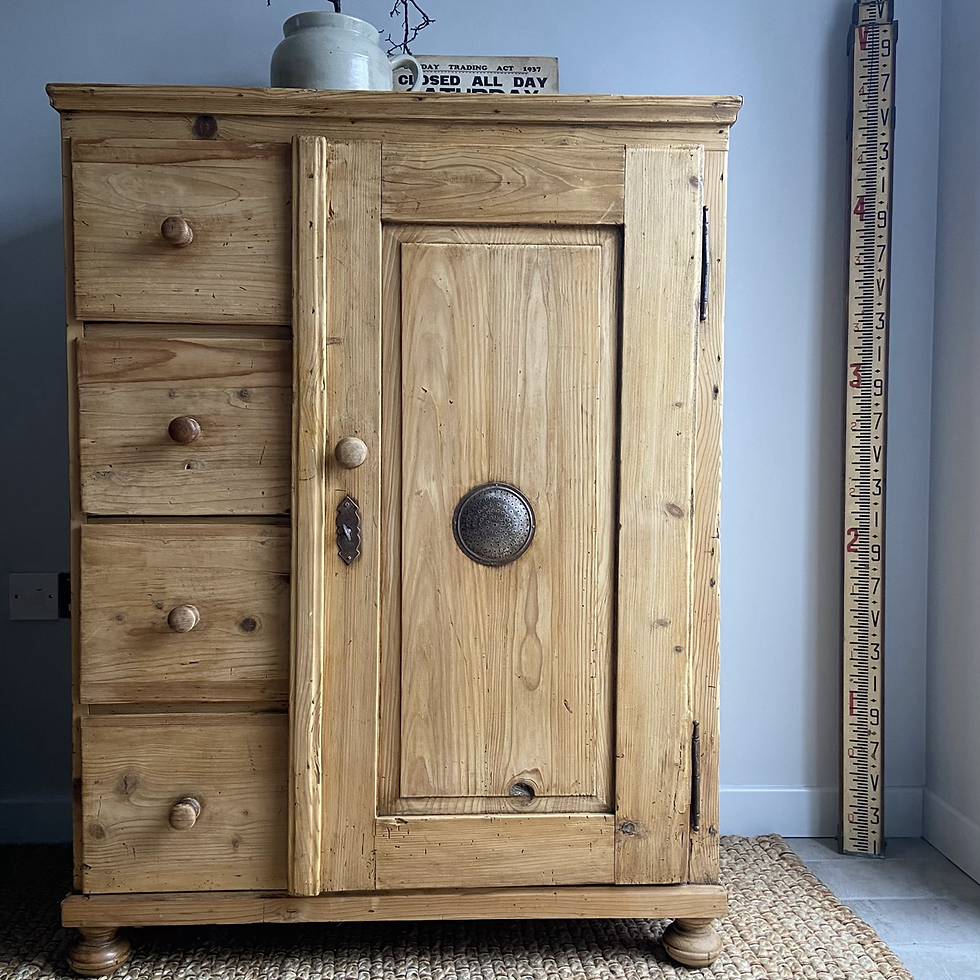 Thumbnail: Fabulous Vintage Pine Larder Cupboard with Original Key