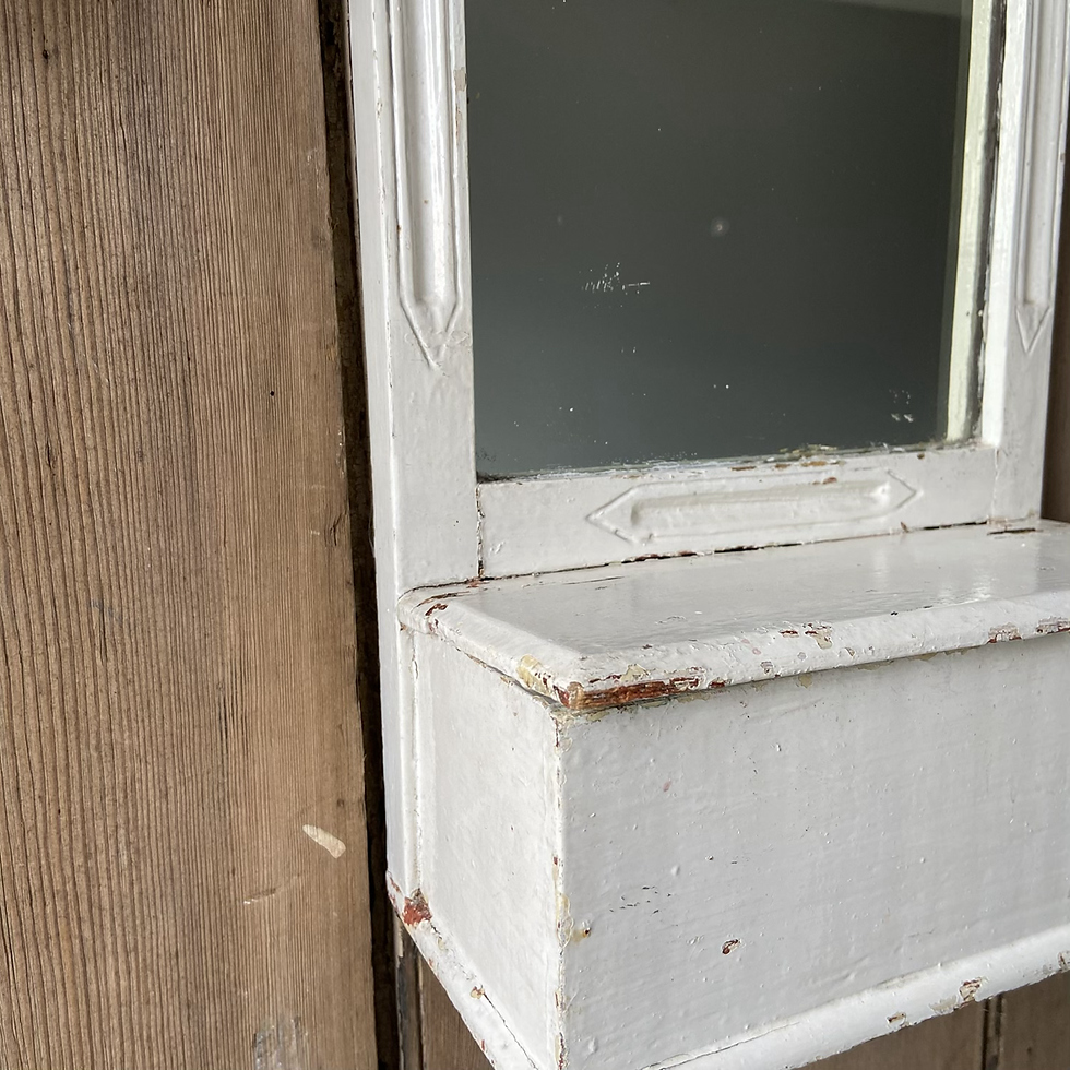 Thumbnail: Vintage Chippy Paint Mirror and Candle Box