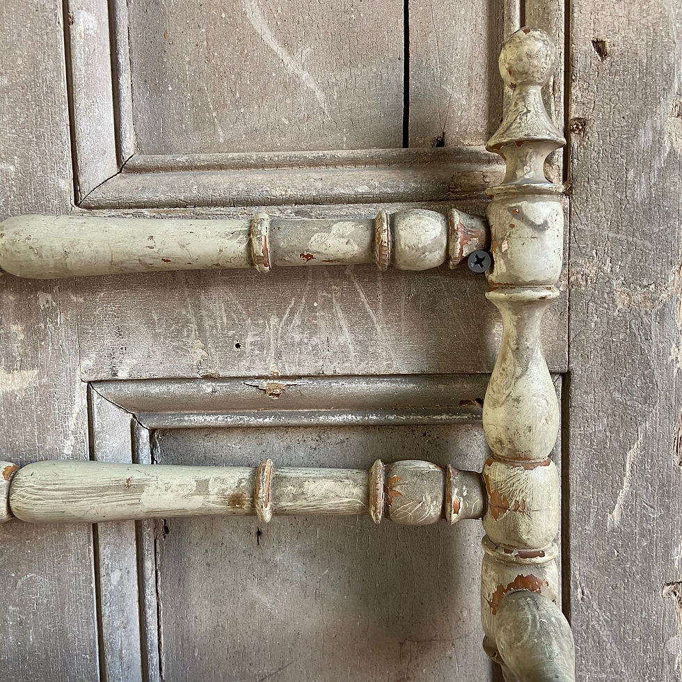Thumbnail: Beautiful French Towel Rail with Original Worn Paint