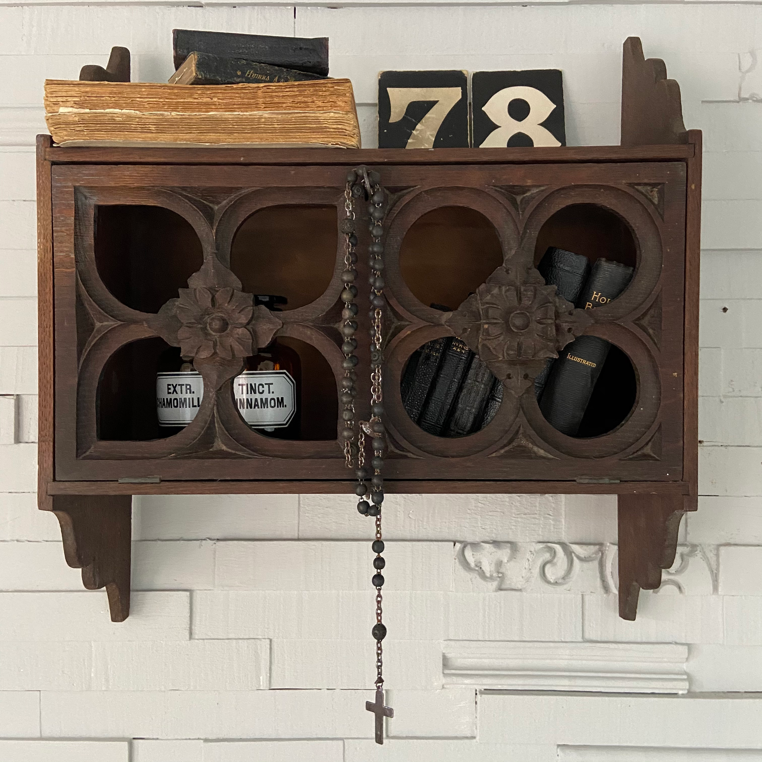 Vintage Ecclesiastical Locking Cupboard