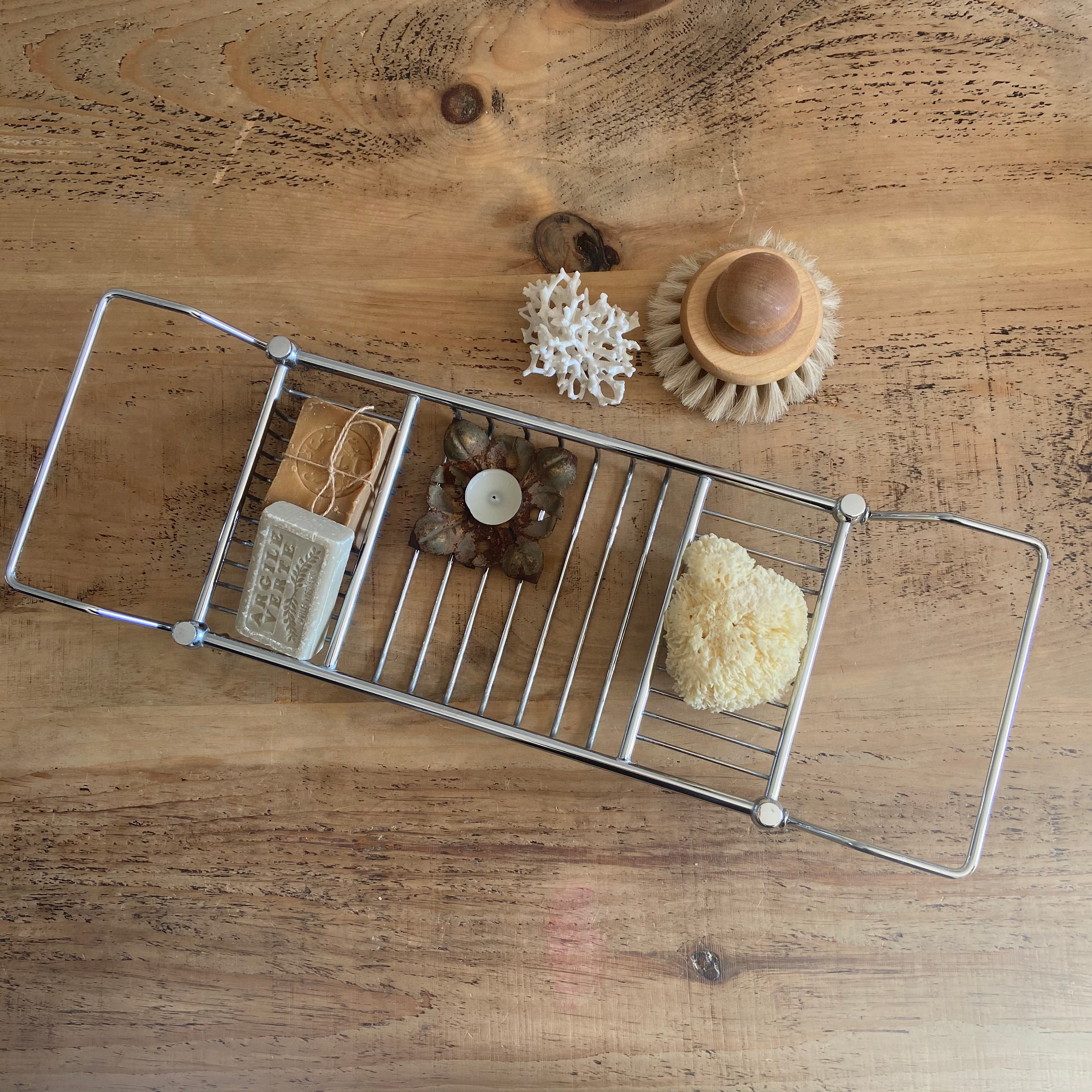Vintage Extending Chrome Bath Rack