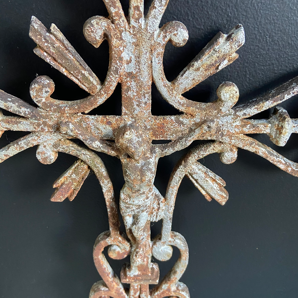 Thumbnail: Fabulous French Decorative Cast Iron Crucifix