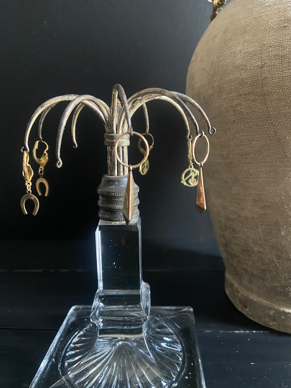 Thumbnail: Art Deco Glass and Metal Earring Holder