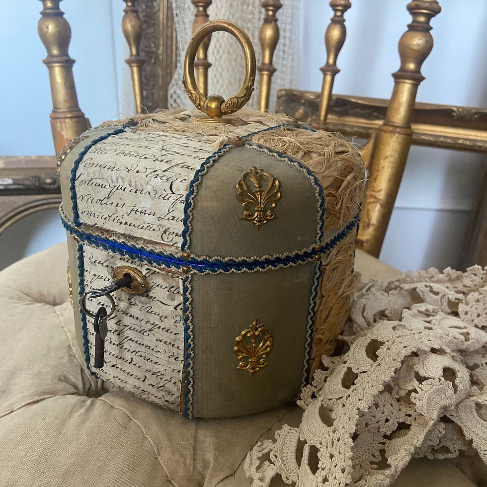 Beautiful Rare Antique French Locking Chocolate Box