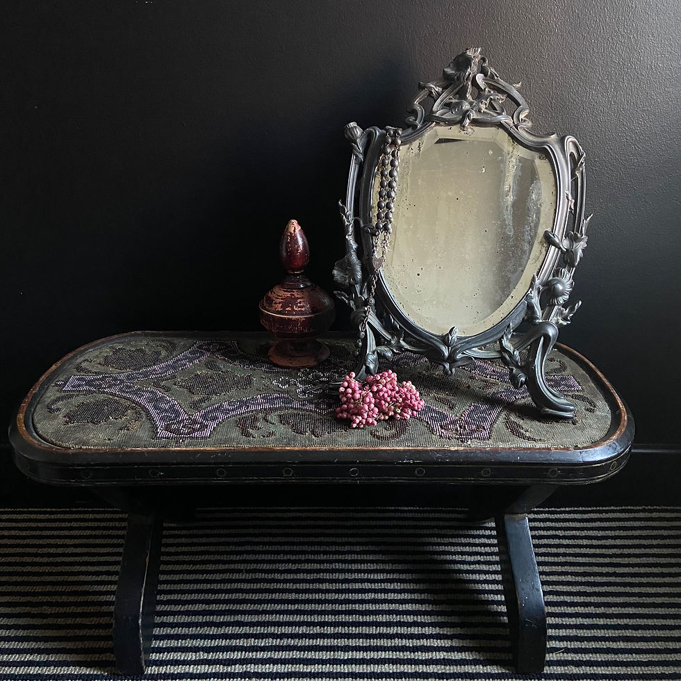 Thumbnail: Victorian Beaded Boudoir Stool or Display Stand 