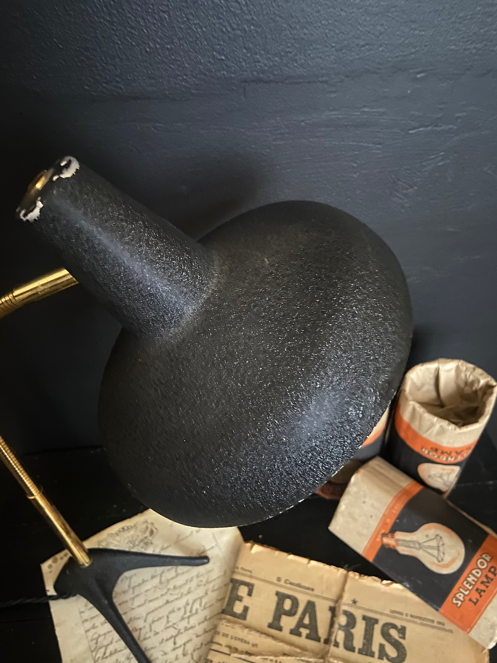 Thumbnail: Vintage French EWA Style Crows Foot Mid Century Desk Lamp