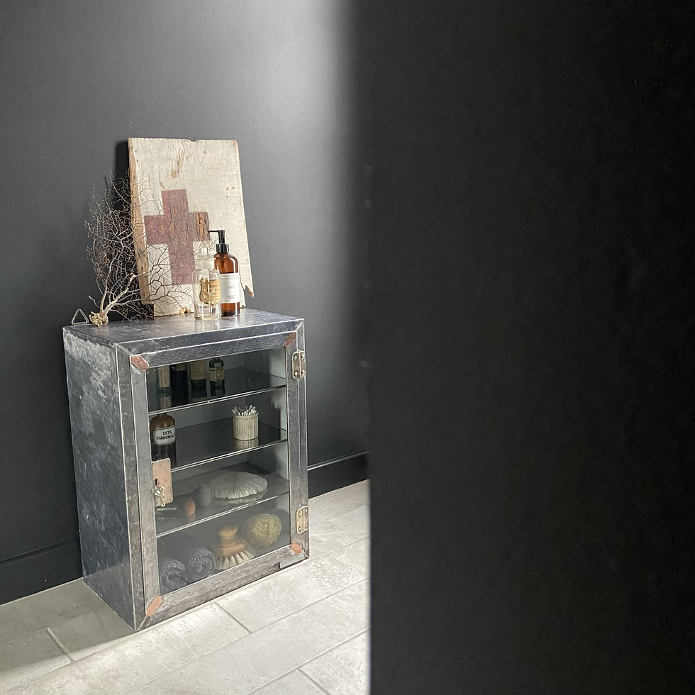 Thumbnail: Large Vintage War Dept. Metal Medical Cabinet 