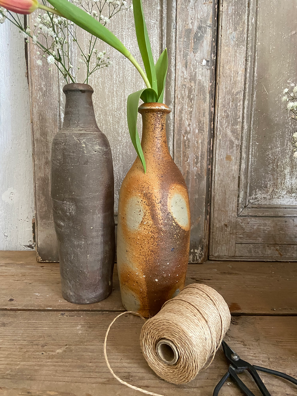 Thumbnail: Set of Two Antique French Clay Vessels 