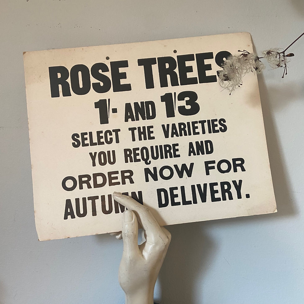 Thumbnail: Vintage Cardboard Rose Tree Sign