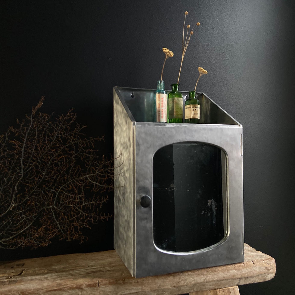 Thumbnail: Gorgeous Vintage Metal Mirrored Bathroom Cabinet