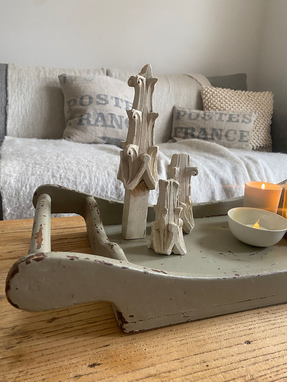 Thumbnail: Vintage Aged Painted Tray