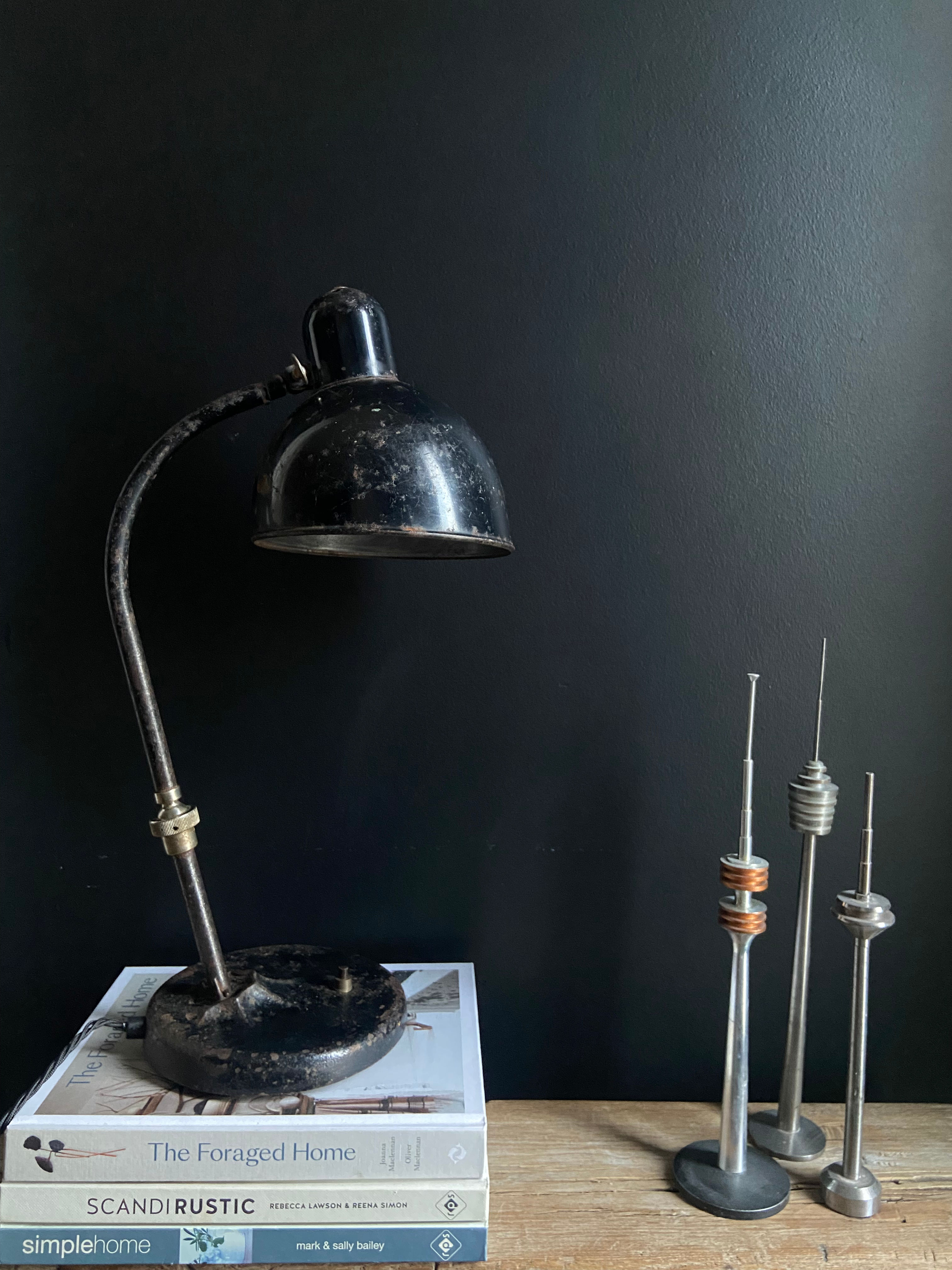A Fabulous Black Bau Haus Era Work Lamp